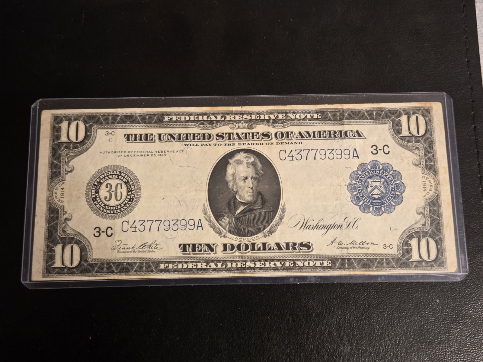 🔥FR. 915c 1914 $10 FRN FEDERAL RESERVE NOTE PHILADELPHIA, PA *SCARCE TYPE C🔥