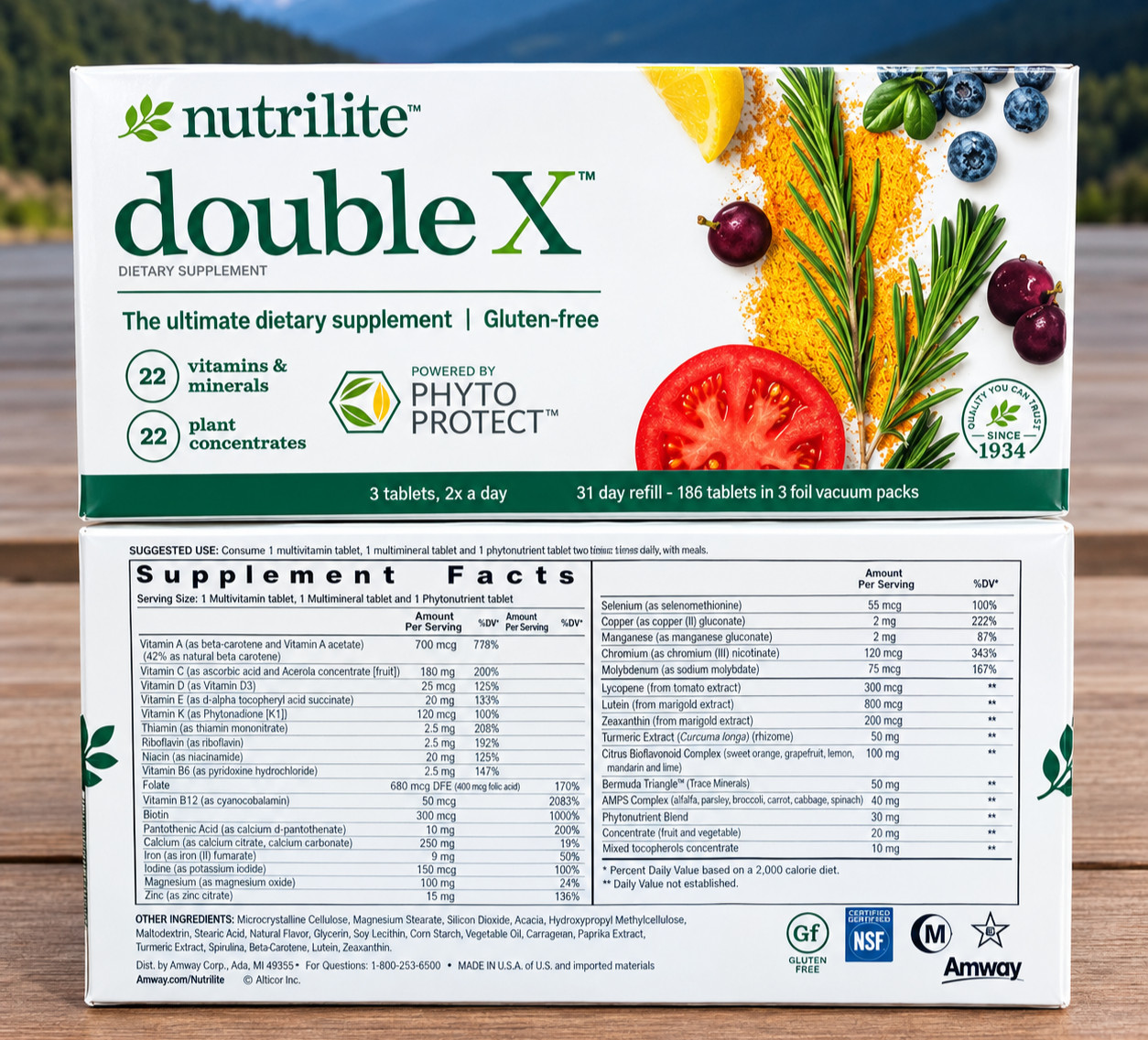 FREE SHIPPING - NEW AMWAY Nutrilite Double X Multivitamin -31 Day Supply -03/28