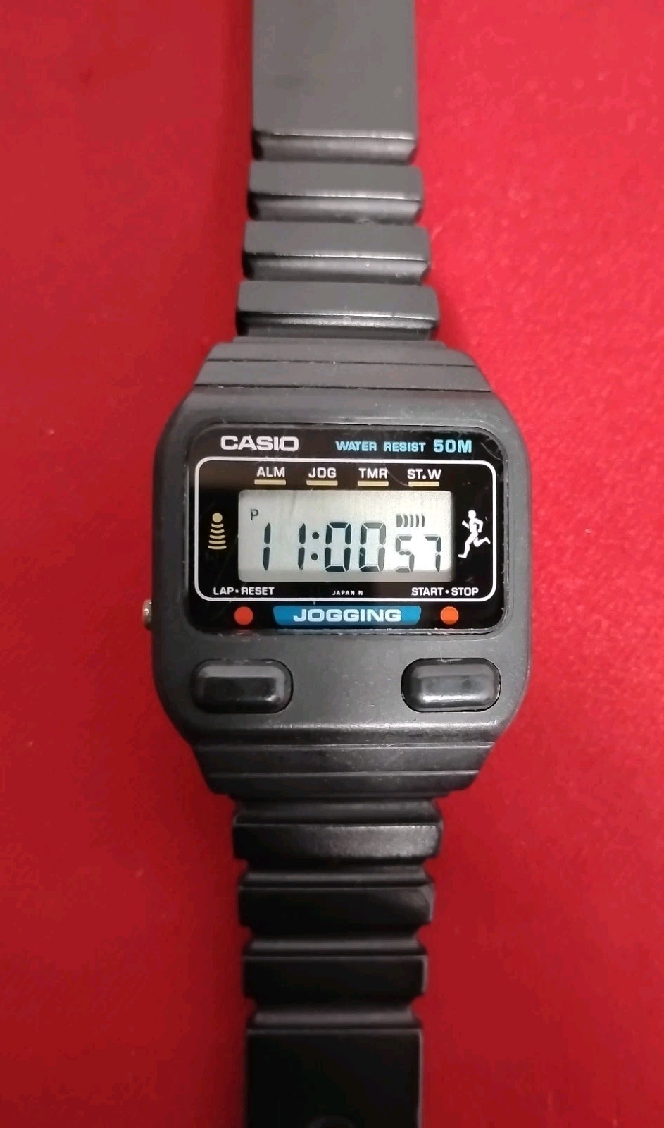 Rare 1986 CASIO Jogging J-31W (179) Japan Jogging Watch Adj Strap Working Fully.