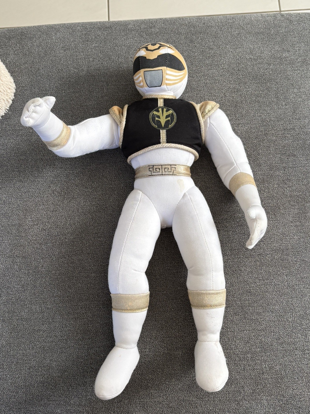 RARE Vintage 1994 White POWER RANGERS 43cm Stuffed Toy Plush 