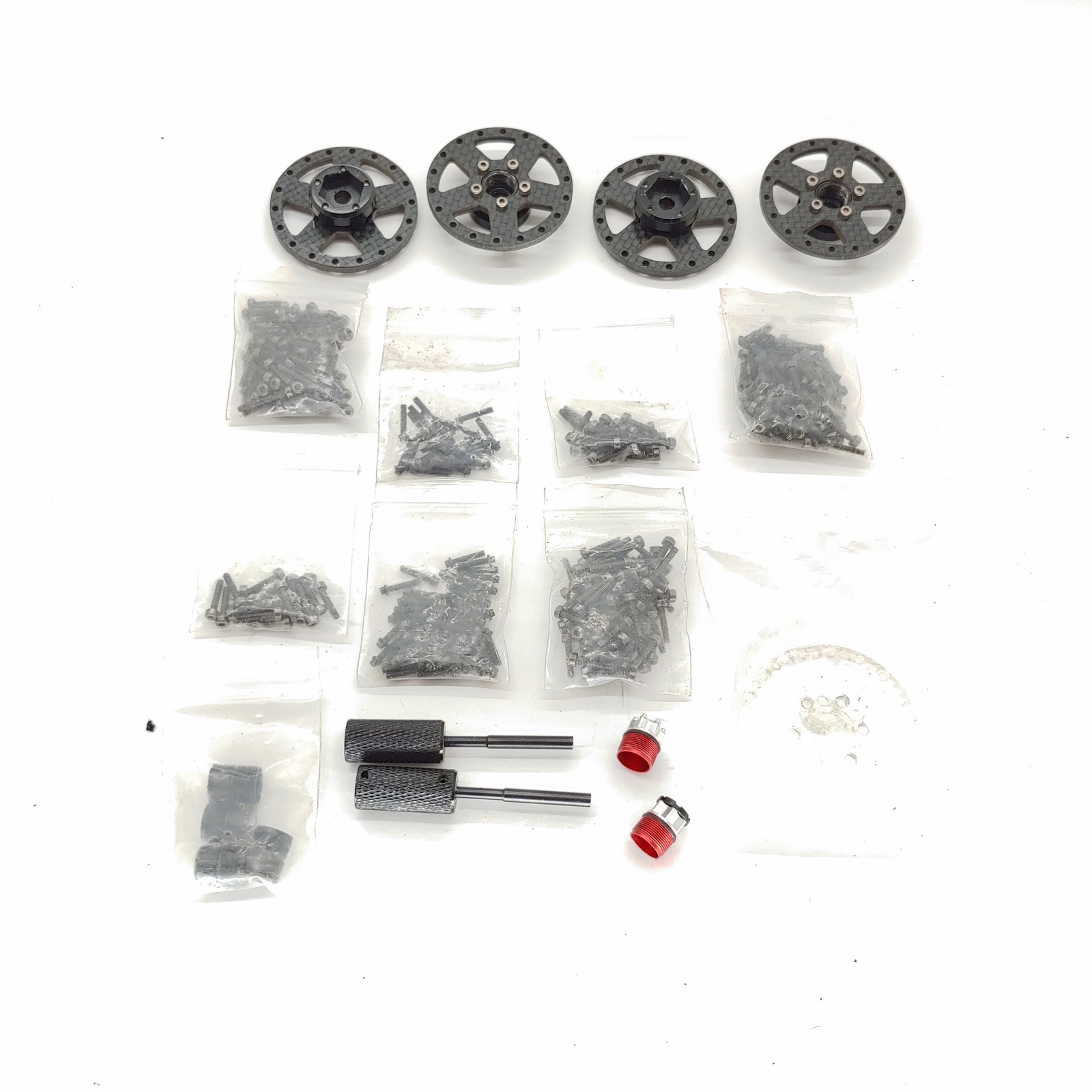 Carbon Fiber Rims & Parts / Hardware Lot for ProBuild 1.9\