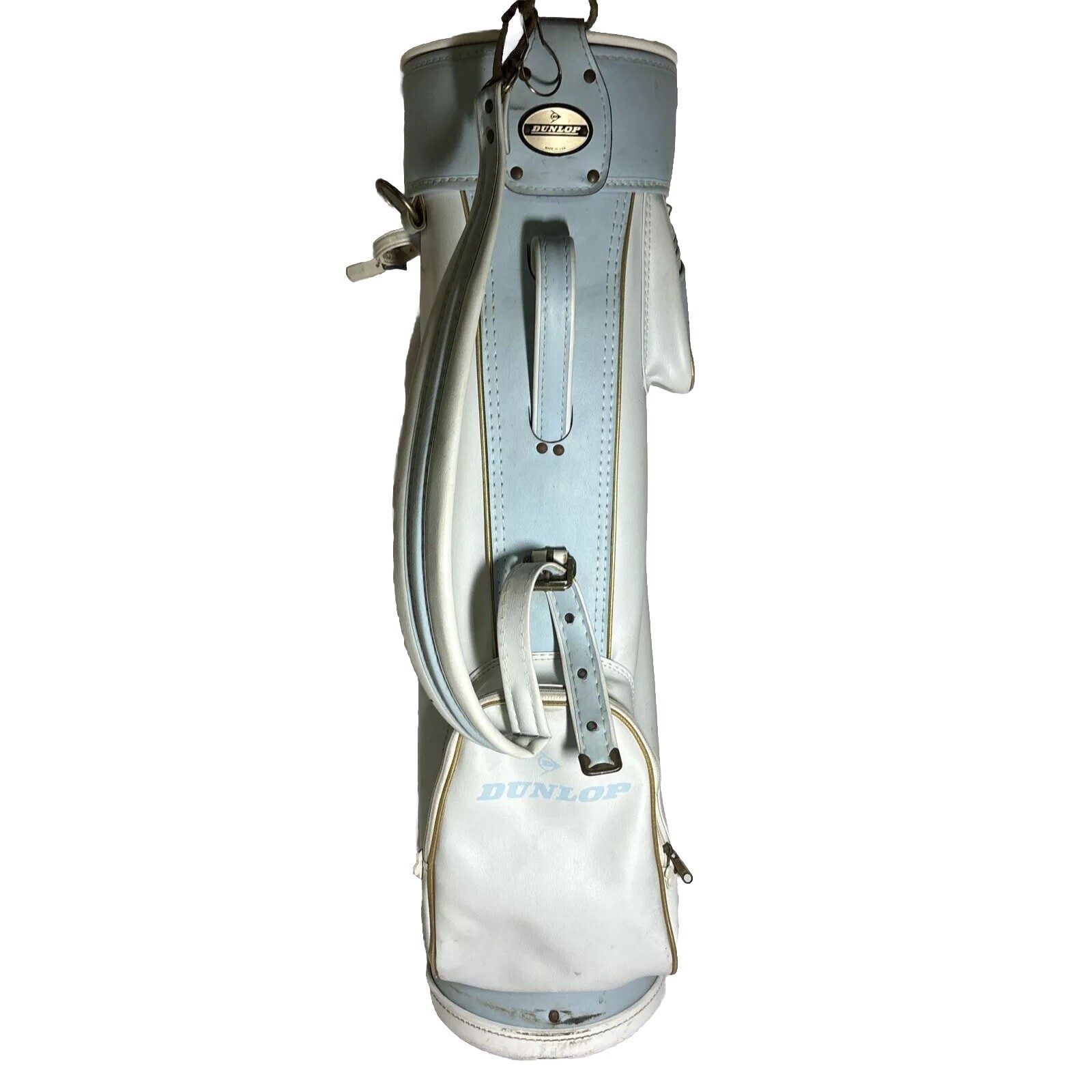 Vintage Dunlop White And Blue Golf Cart Bag Vintage Dunlop White And Blue Golf Cart Bag