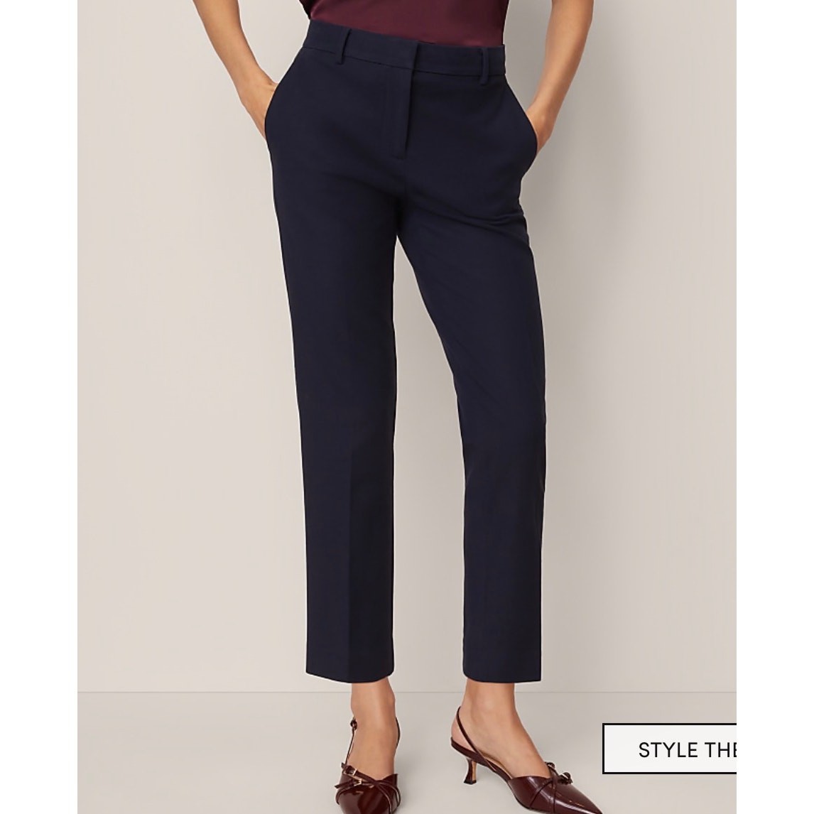 NWT Ann Taylor The Eva Ankle Pant Night Sky Dark Blue Size 4  women dress Pants