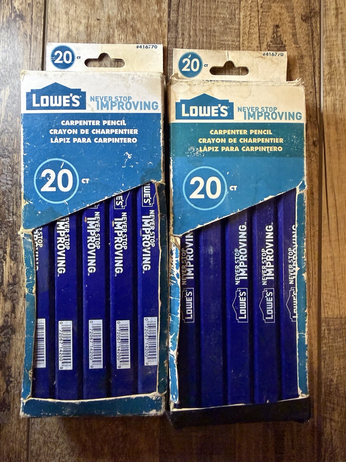 Lowe’s Carpenter Pencils Lot of 40 NOS Medium Lead 9/16” x 7” Blue