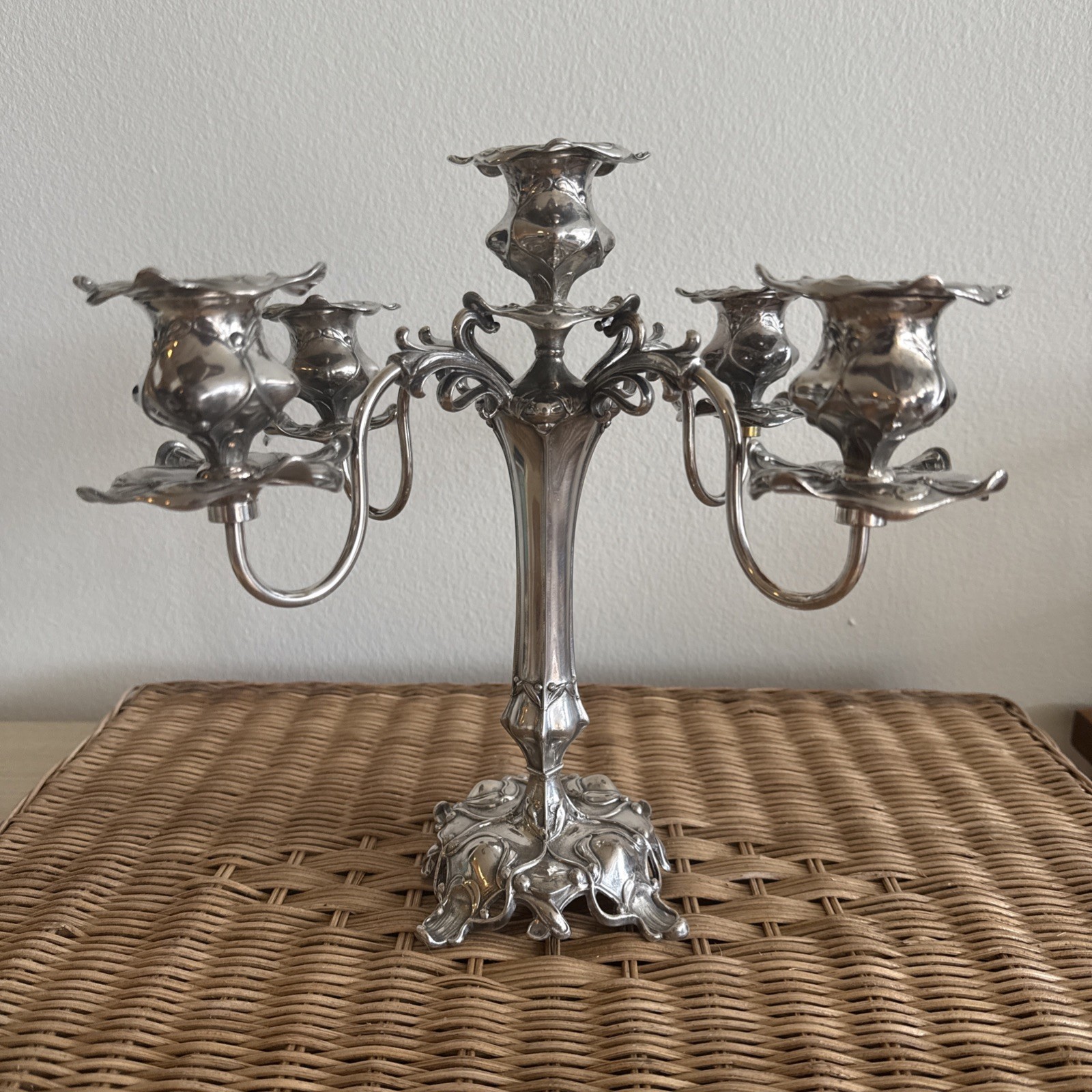 Antique Barbour Silver Co. 1908 Art Nouveau Candelabra Quadruple Plate Antique Barbour Silver Co. 1908 Art Nouveau Candelabra Quadruple Plate