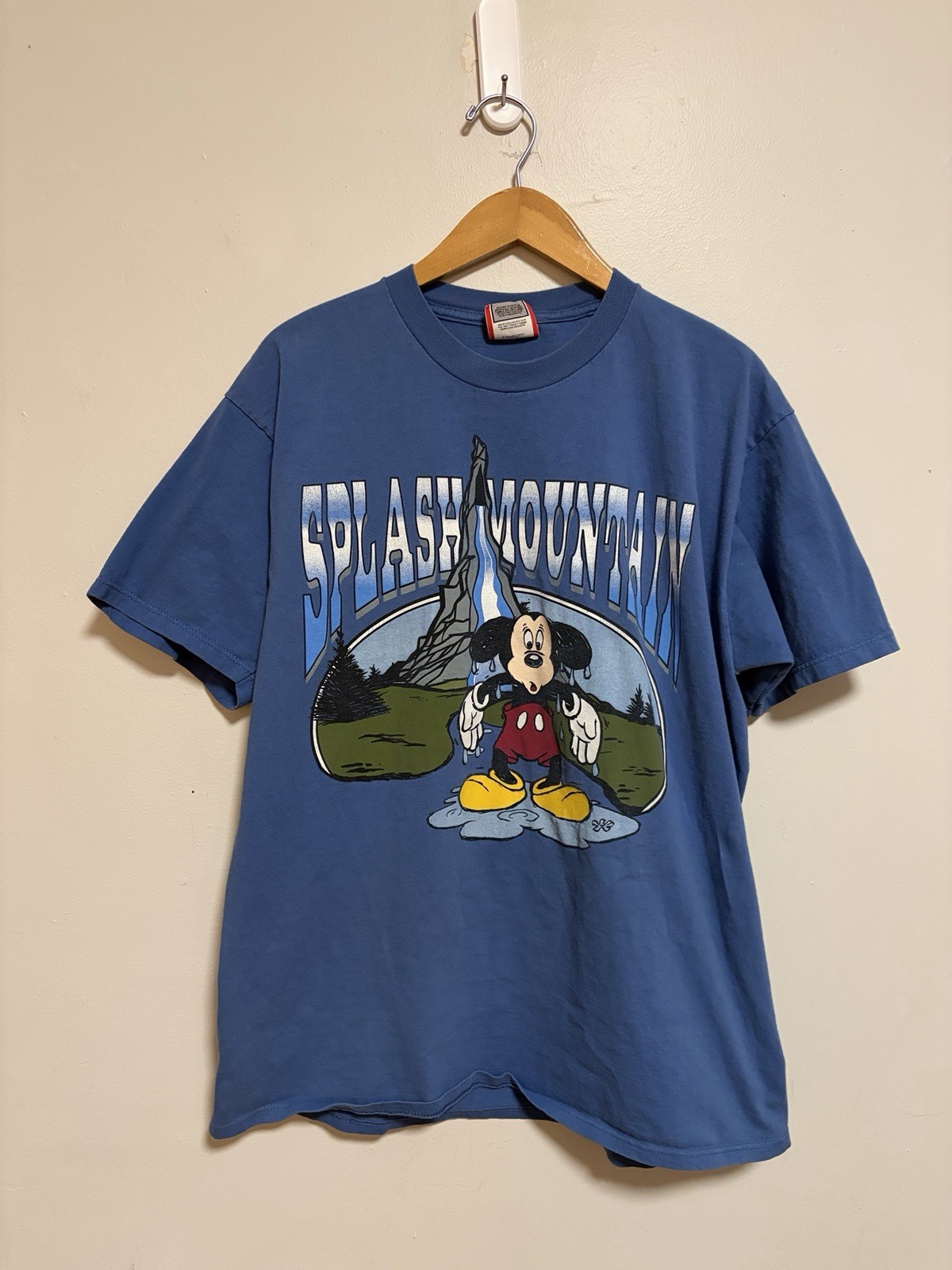 Vintage 90s Disney Splash Mountain Mickey Mouse Double Sided T Shirt Size XL