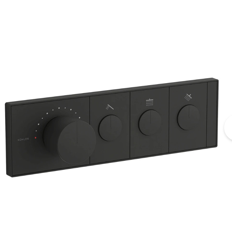 Kohler Anthem K-26347-9-BL 3 Func Thermostatic Valve Trim Shower Matte Black Kohler Anthem K-26347-9-BL 3 Func Thermostatic Valve Trim Shower Matte Black