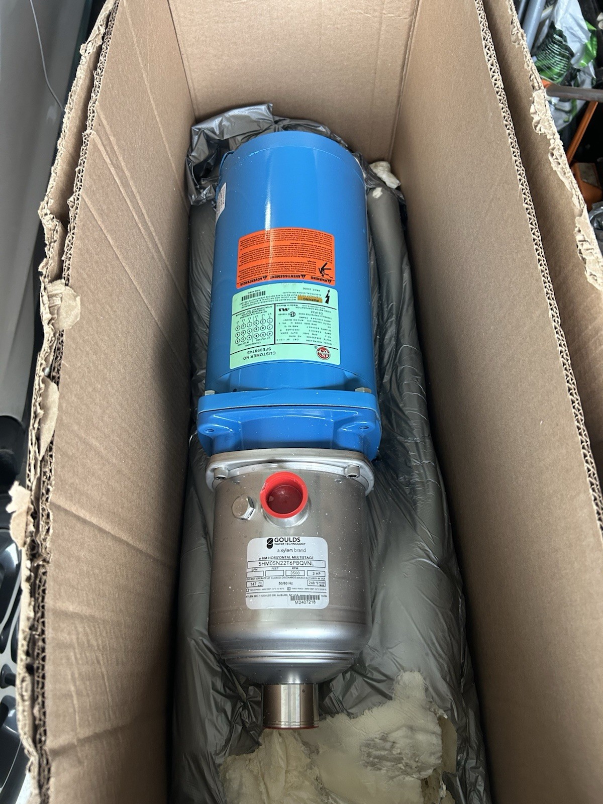 Goulds5HM05N22T6PBQVNL Booster Pump, 3 Hp, 208 To 240/480V Ac, 3 Phase, 1-1/4 In Goulds5HM05N22T6PBQVNL Booster Pump, 3 Hp, 208 To 240/480V Ac, 3 Phase, 1-1/4 In