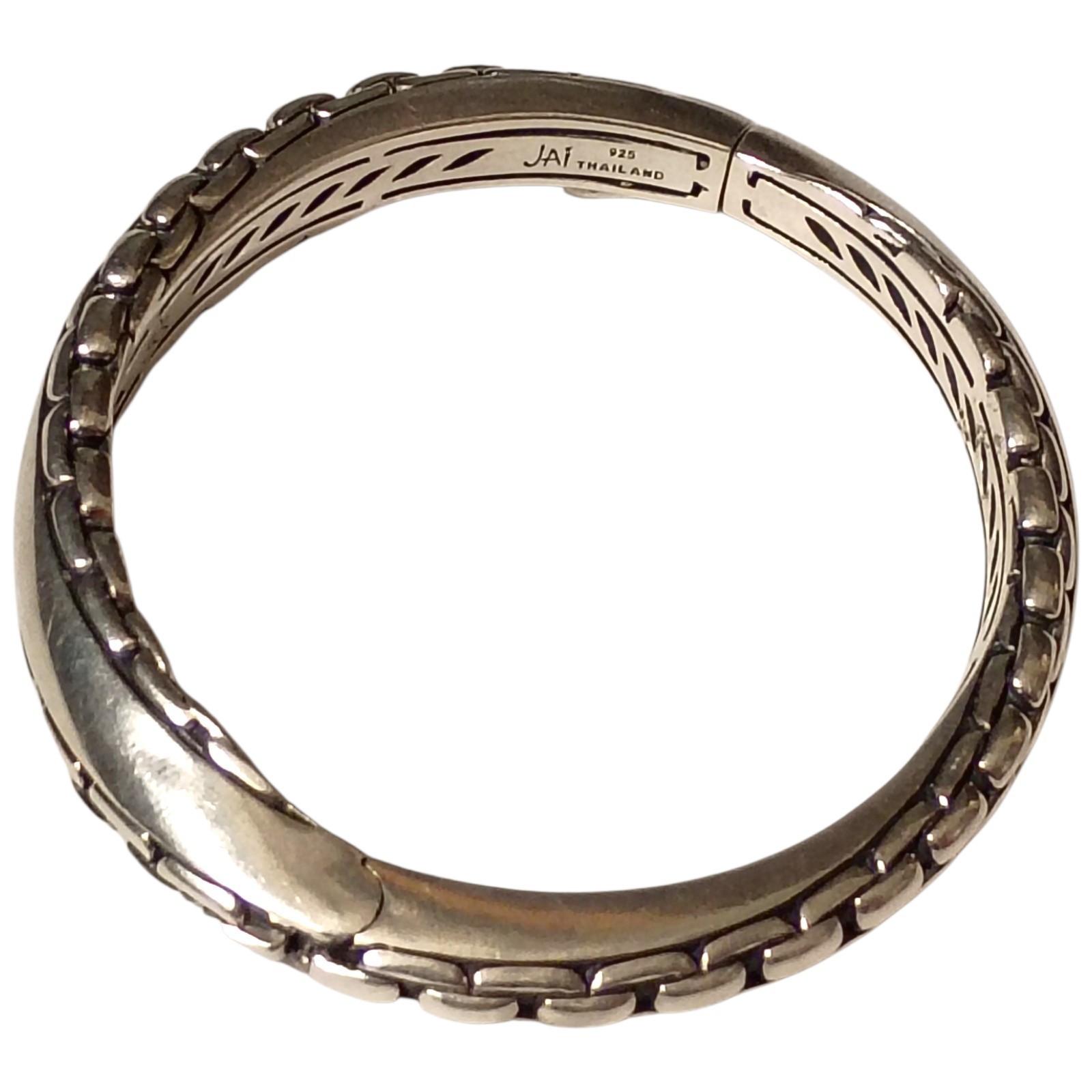 JAI by John Hardy Sterling Silver Balance & Harmony Bangle Bracelet 7 Inch