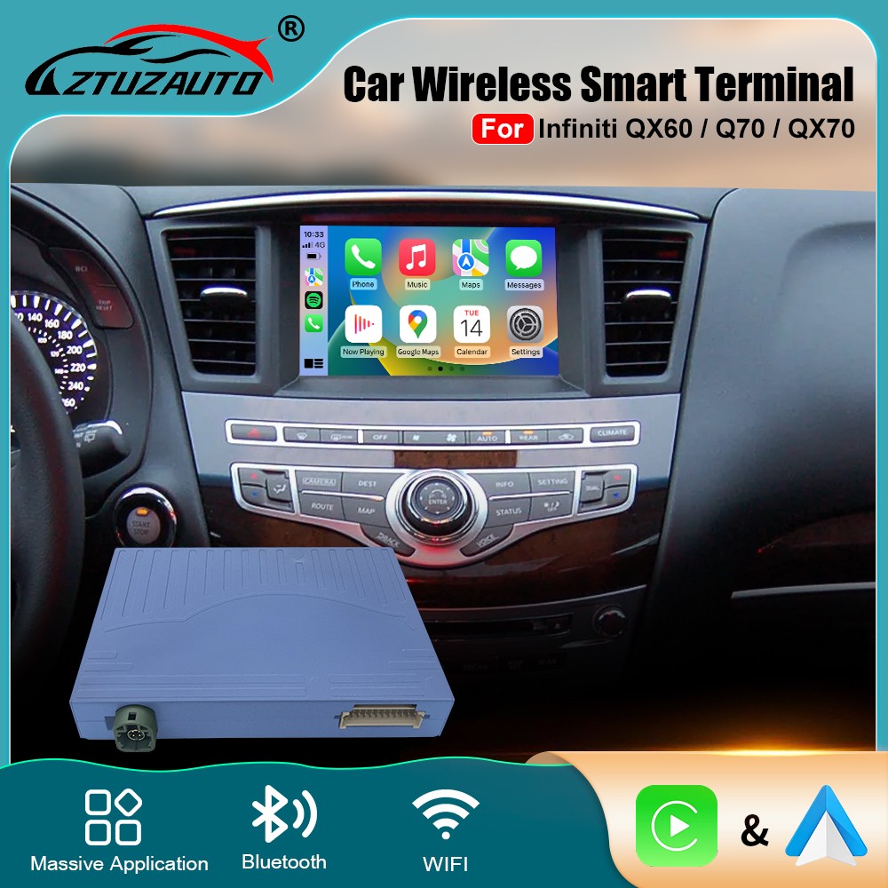 Wireless CarPlay Android Auto Retrofit kit for Infiniti QX60 QX70 Q70 2014-2020