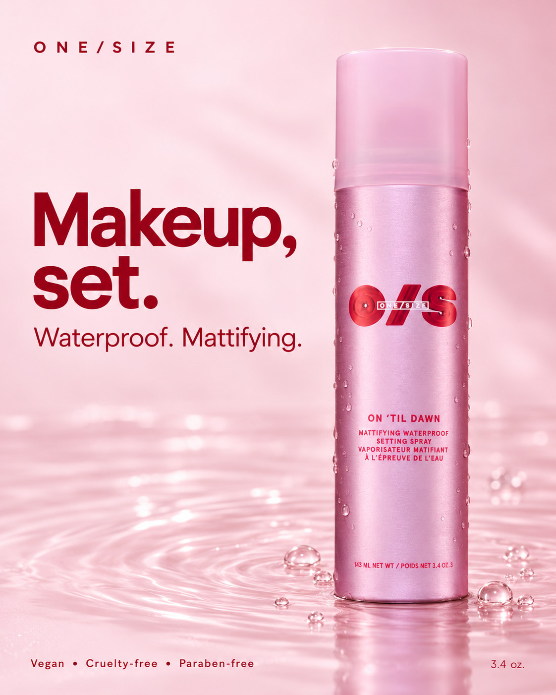 ONE/SIZE On \'Til Dawn Mattifying Waterproof Setting Spray 3.4 oz/ 143ml New