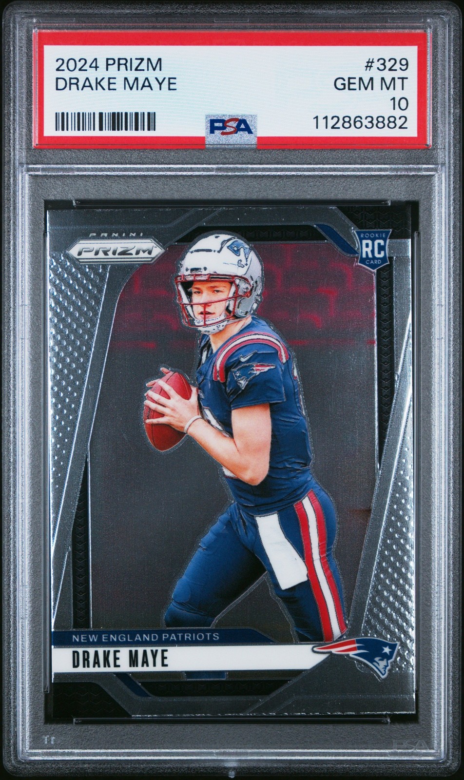 Graded 2024 Panini Prizm Drake Maye #329 Rookie RC Card PSA 10 Gem Mint