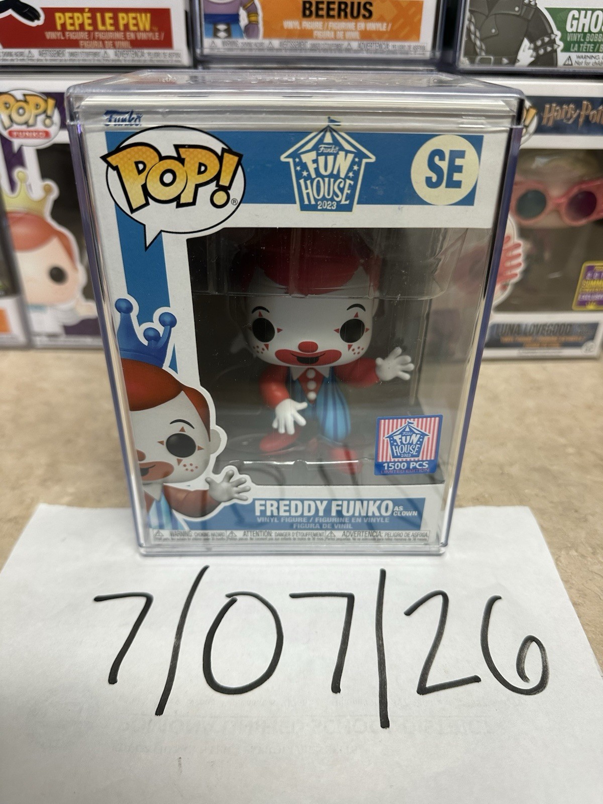 Funko Pop Vinyl Freddy Funko as Clown Fun House 2023 Limited Edition 1500 PCS Funko Pop Vinyl Freddy Funko as Clown Fun House 2023 Limited Edition 1500 PCS