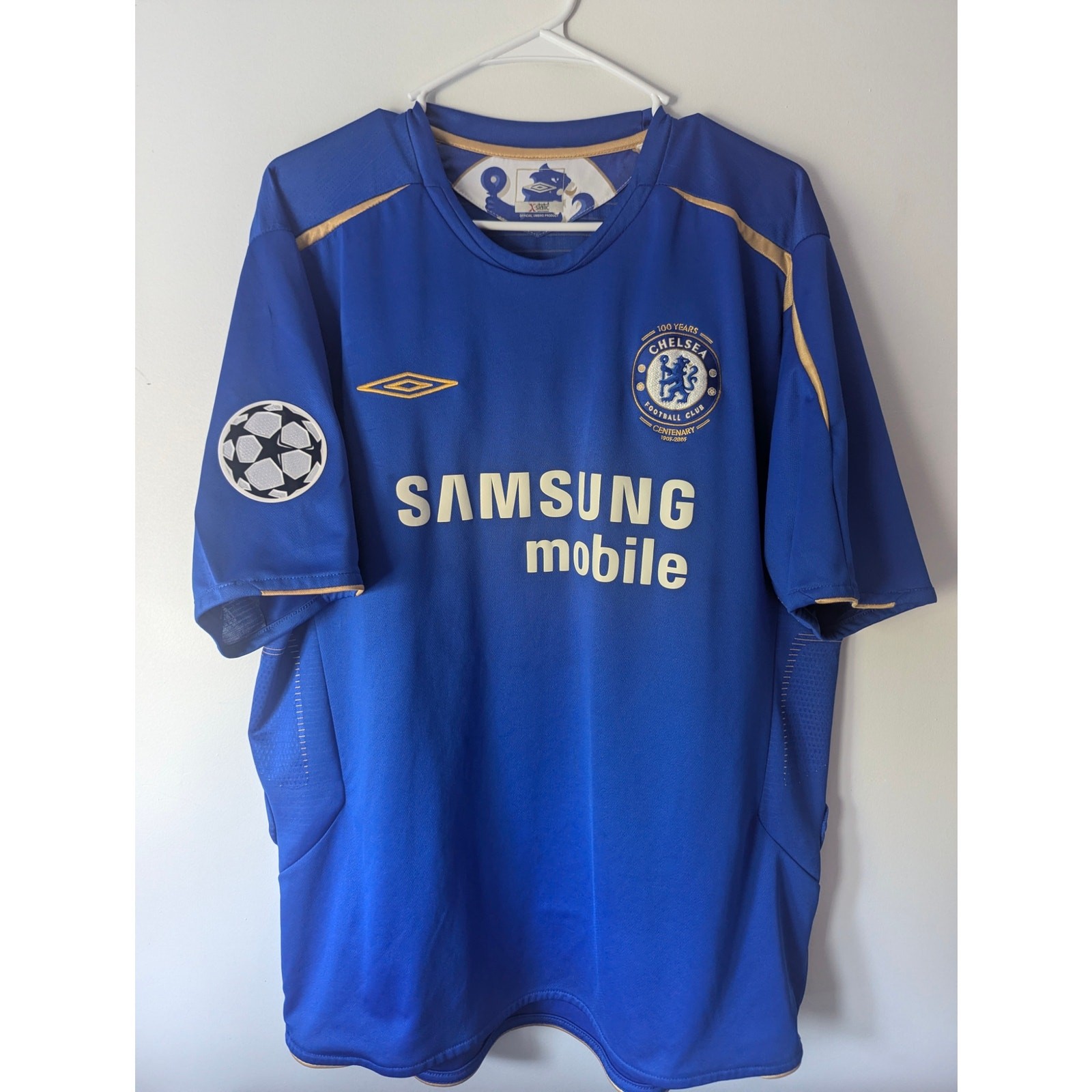 Chelsea 2005-06 Home Drogba Jersey XXL UCL Fully Patched Umbro Vintage Shirt