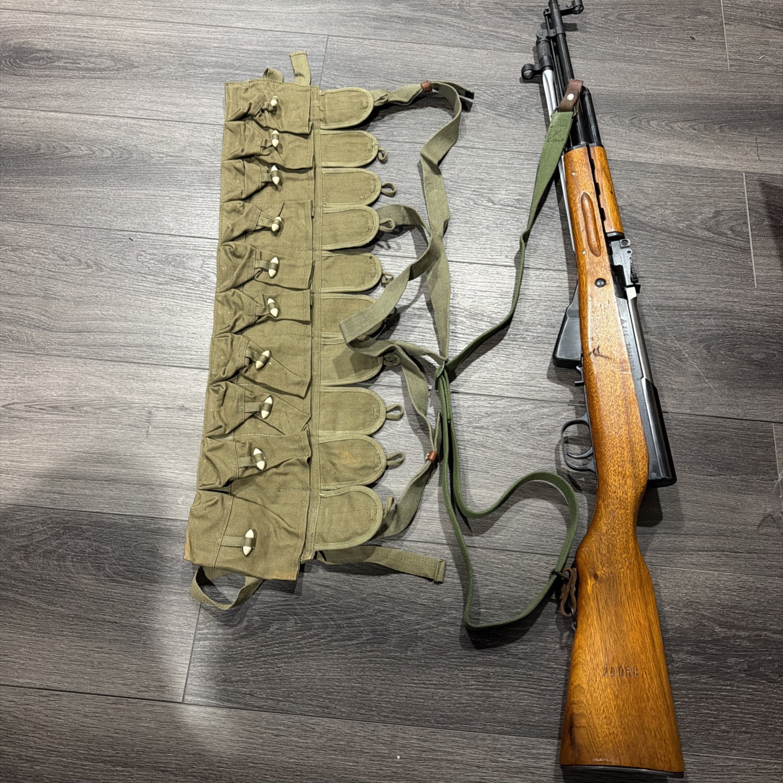 Original Surplus Chinese Army Type 56 SKS 7.62x39 Chest Rig Ammo Pouch 