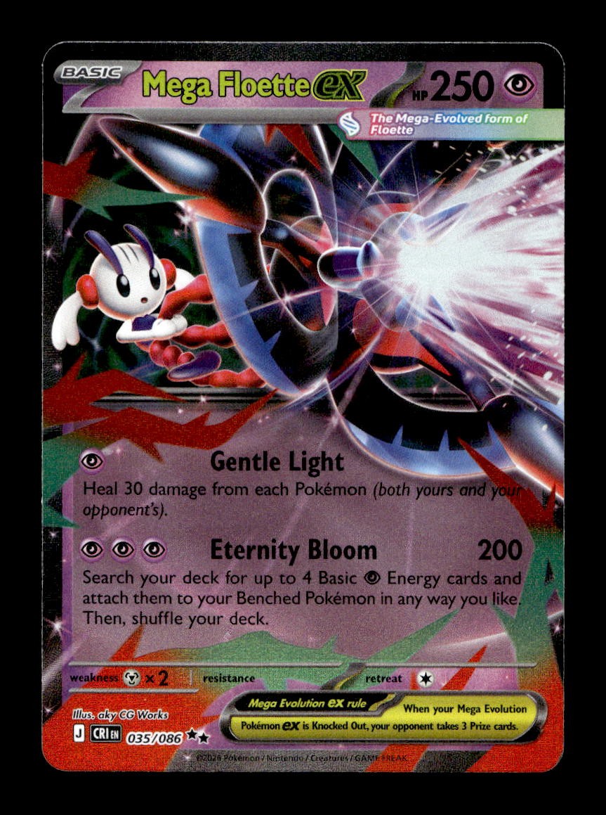 Mega Floette ex 035/086 Double Rare Chaos Rising Pokemon Holo Near Mint Mega Floette ex 035/086 Double Rare Chaos Rising Pokemon Holo Near Mint