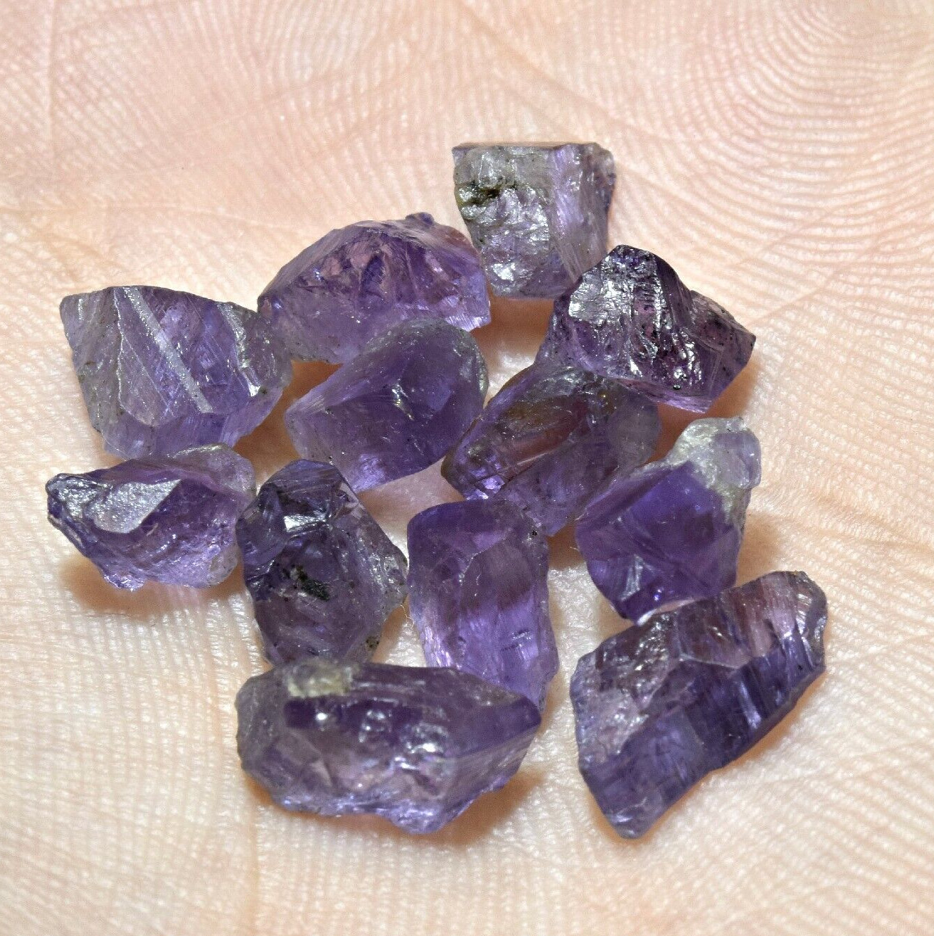30 Carat Facet Grade Natural Transpatent Purple Spinel Crystals Lot  #2