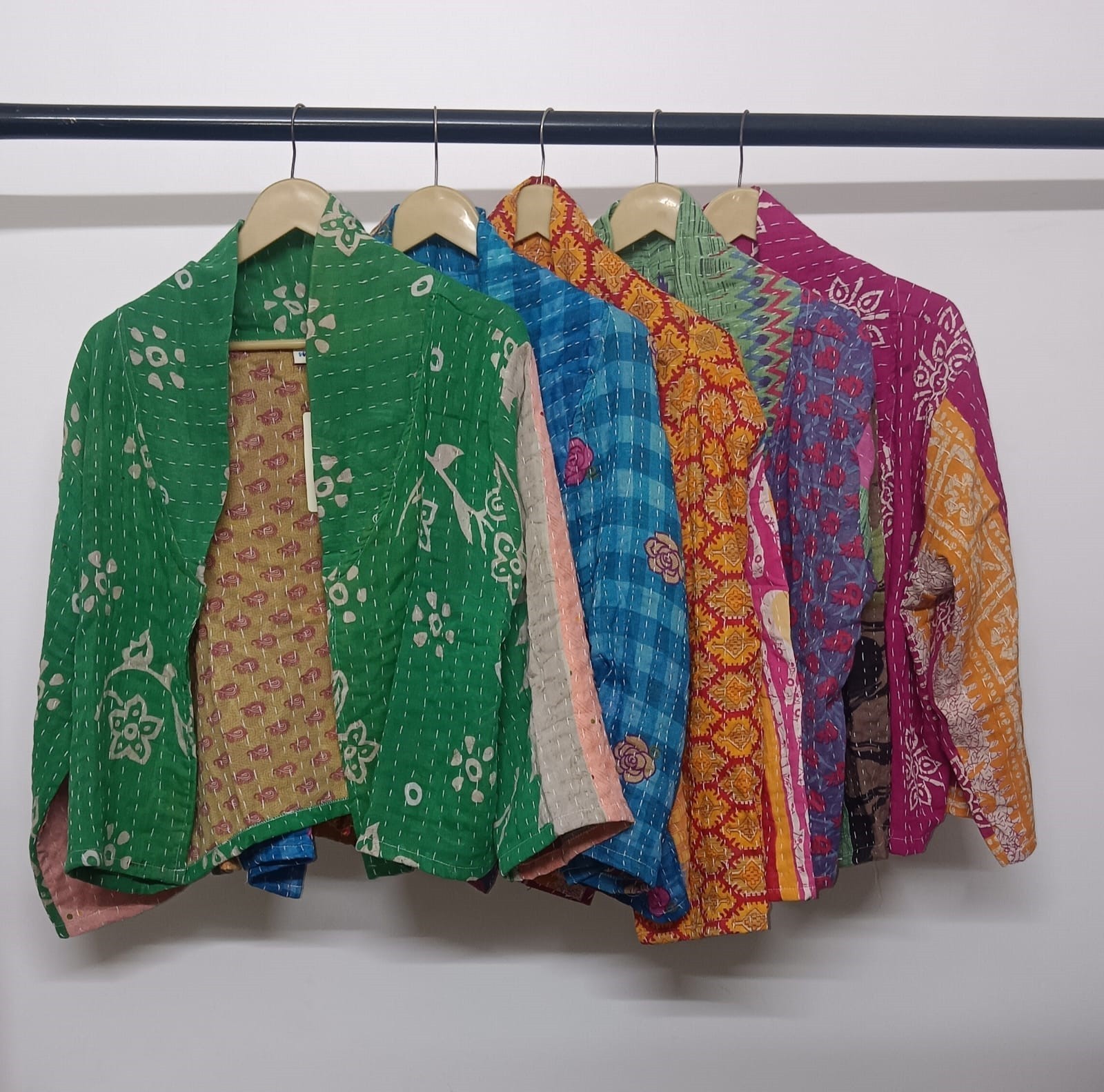 Women\'s Vintage Floral Kantha Quilted Kimono Jacket Short Coat Wholesale Mix Lot