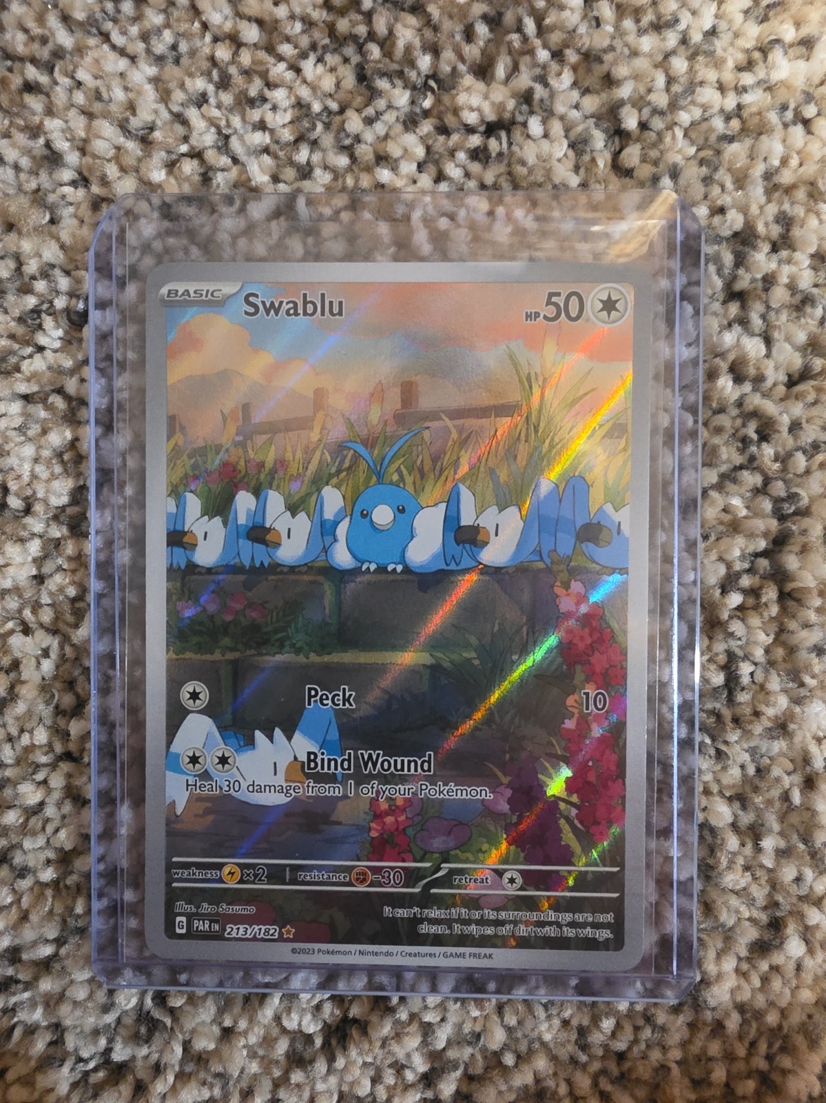 Pokemon Swablu 213/182 Illustration Rare Paradox Rift NM