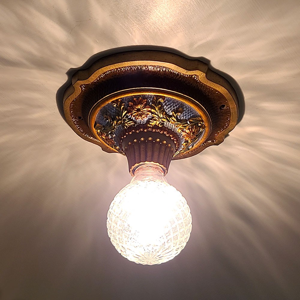 Vintage Circa 1920\'s ART DECO Light Fixture, MARKEL Maker, Single, RESTORED