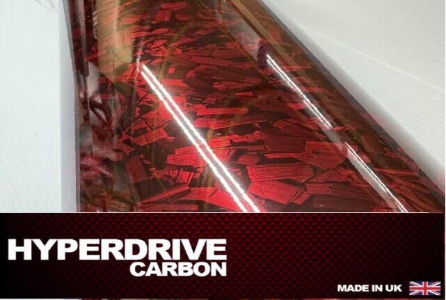 Carbon Fibre Vinyl Wrap Forged Carbon Red Gloss Sheet Film Bubble Free UK Carbon Fibre Vinyl Wrap Forged Carbon Red Gloss Sheet Film Bubble Free UK