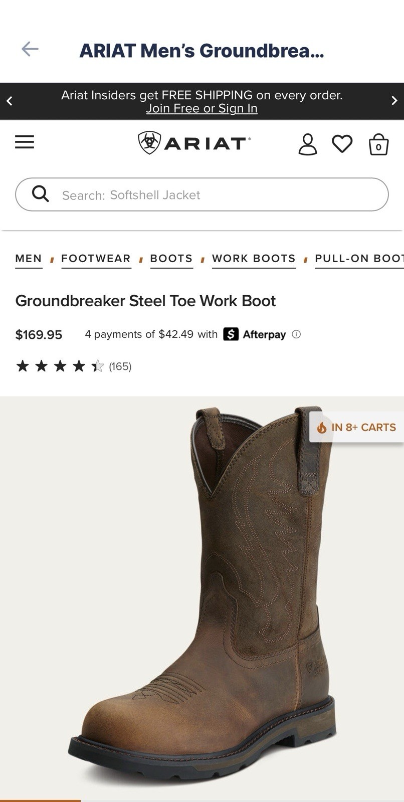Ariat Groundbreaker Steel Toe Pull-On Work Boots Brown Men’s Size 9 WIDE Ariat Groundbreaker Steel Toe Pull-On Work Boots Brown Men’s Size 9 WIDE