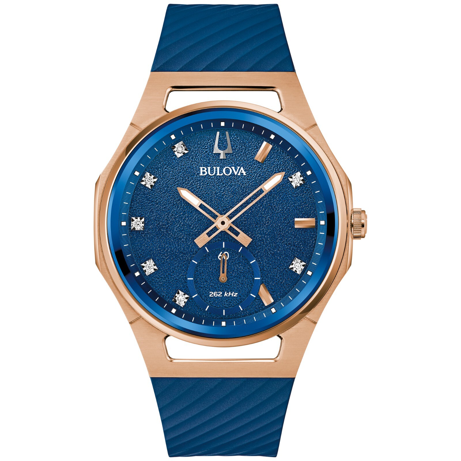 Bulova Women\'s Curv HPQ CURV 3 Hand Small Second Hand Blue Watch 41 MM 97P174 Bulova Women\'s Curv HPQ CURV 3 Hand Small Second Hand Blue Watch 41 MM 97P174