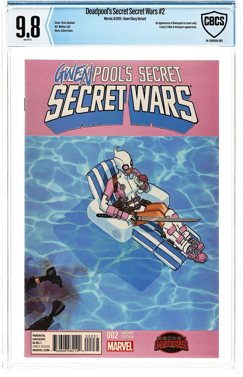 Deadpool\'s Secret Secret Wars #2B Bachalo Variant CBCS 9.8 2015 24-33A5B58-003