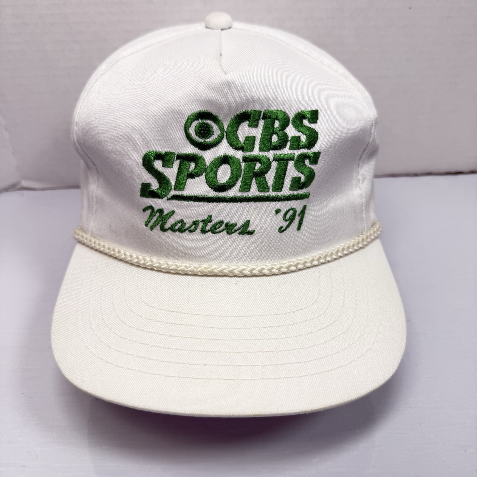 Vintage 1991 The Masters CBS Sports Rope Hat Original Leather Strap Youngan YA
