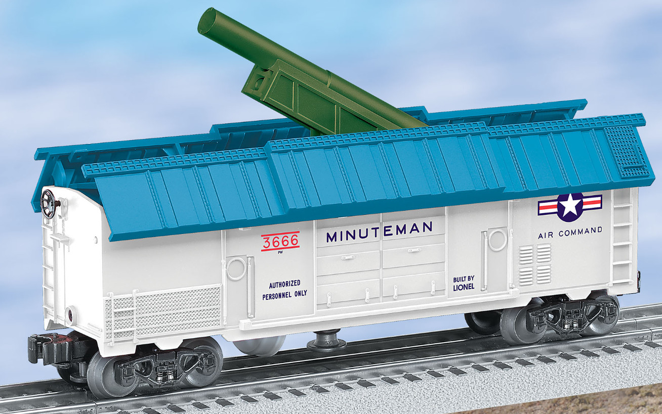 Lionel No. 6-29828 - #3666 Minuteman Cannon Firing Boxcar - NEW Celebrate Series