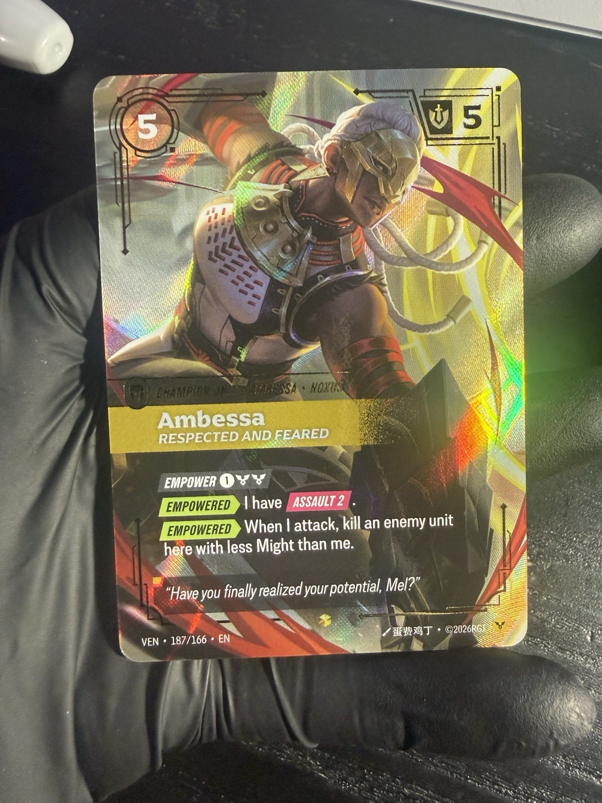 Riftbound Ambessa Respected and Feared Overnumber 187/166 Near Mint
