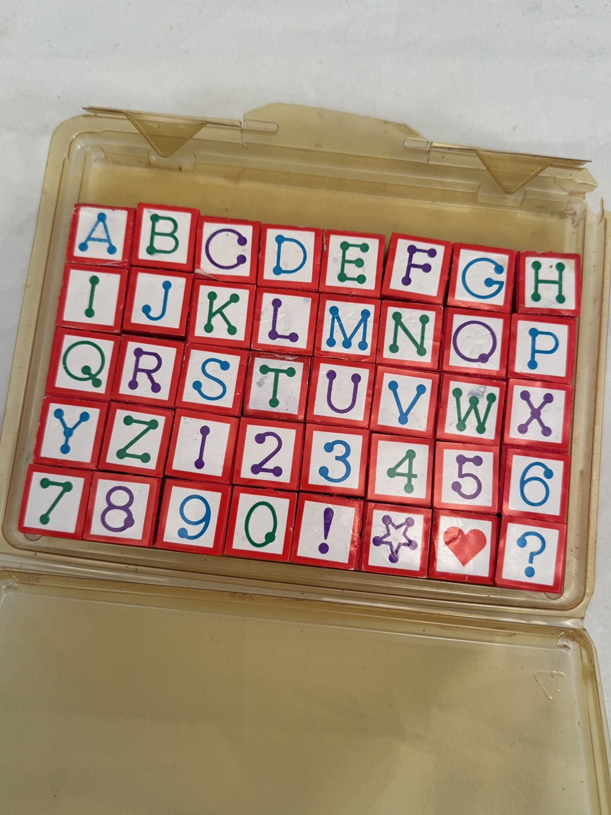 VNTG 1980s Lakeshore Learning Alphabet Rubber Stamp Set #4398438 Retro Dot Font