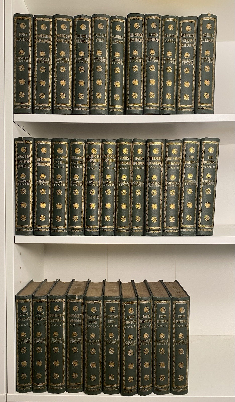 1899 The Novels of Charles Lever 33 Volumes HC Illustrated Little, Brown & Co.