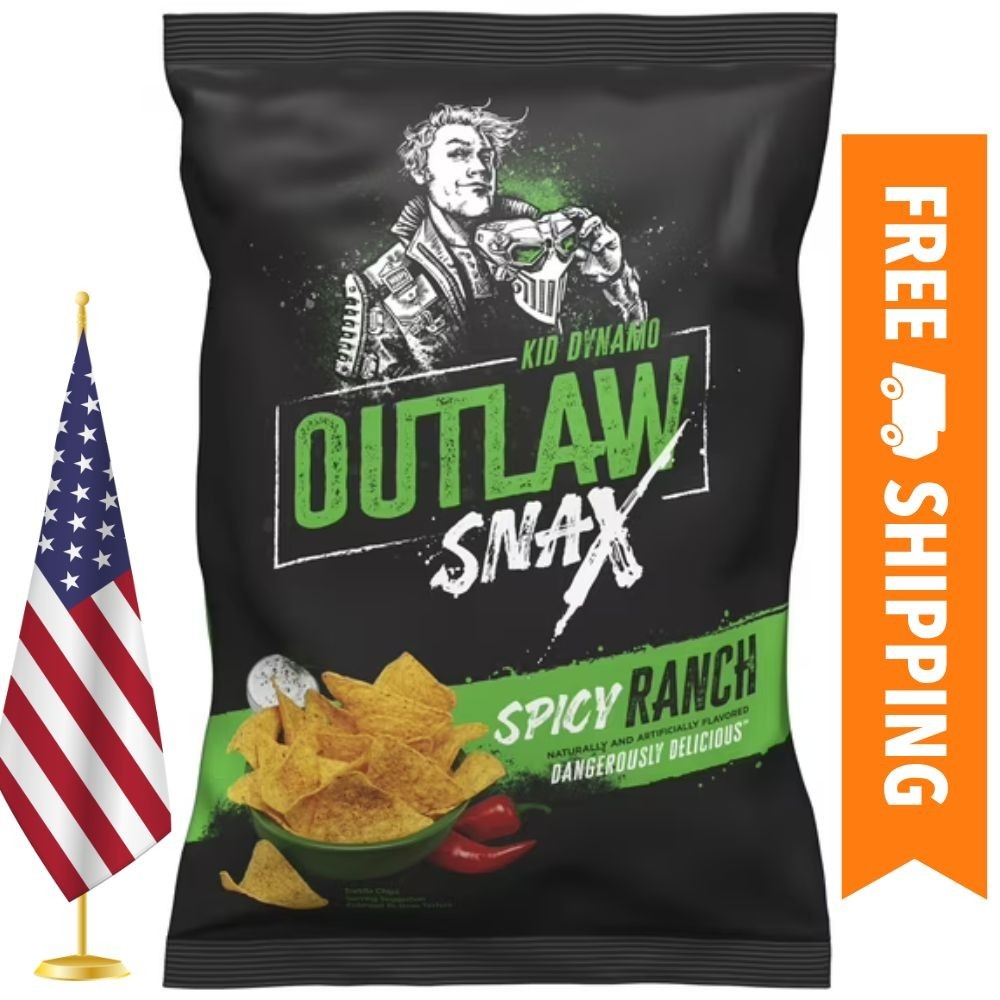 Outlaw Snax Spicy Ranch Flavored Tortilla Chips 10oz Family Size Bag - Single