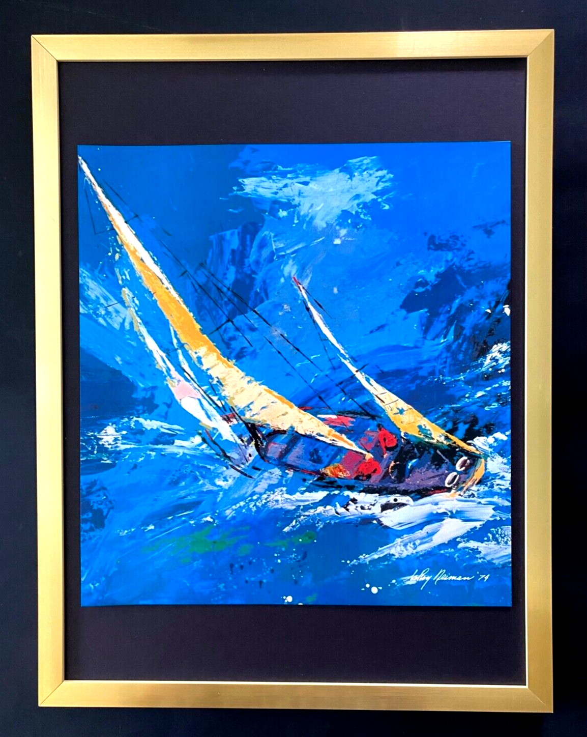 LEROY NEIMAN + SAILING + CIRCA 1970\'S + SIGNED PRINT FRAMED LEROY NEIMAN + SAILING + CIRCA 1970\'S + SIGNED PRINT FRAMED