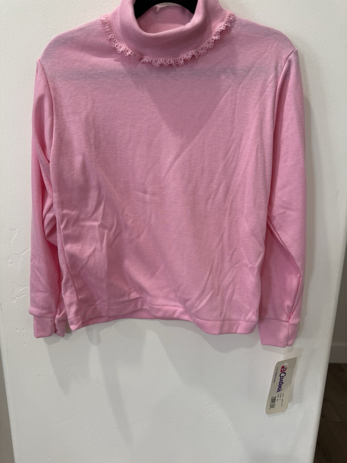 Carter\'s Vintage Pink Turtleneck Size 6X Lace Trim Original tags Attached