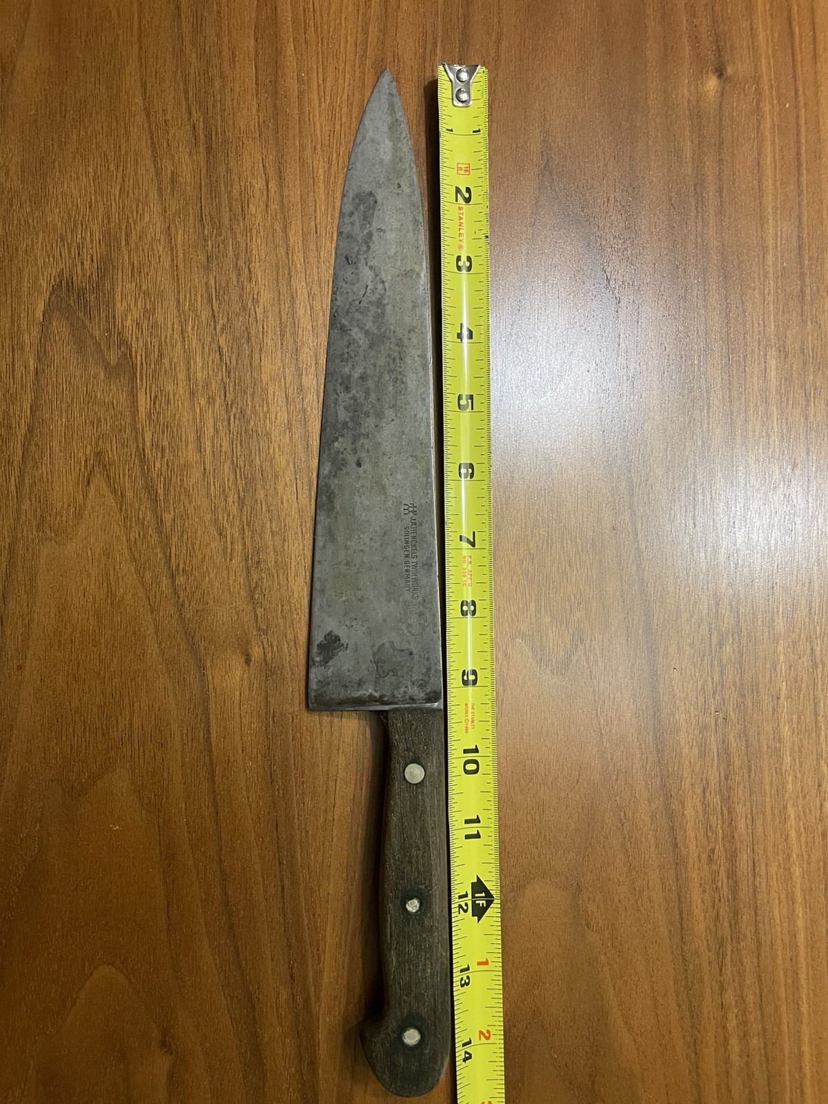 Antique J A Henckels Twinworks Germany Carbon Steel 102-9 Chef's Knife Antique J A Henckels Twinworks Germany Carbon Steel 102-9 Chef's Knife