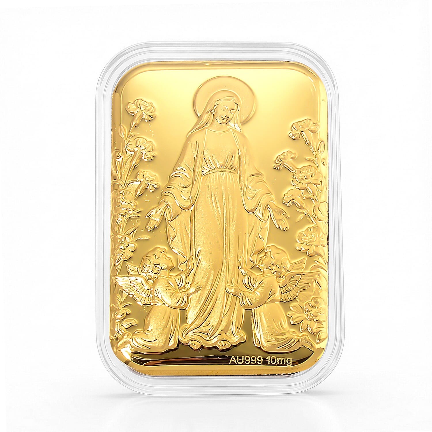 24K Golden Blessed Mother Embossed Sheet 31x45.5mm 10mg