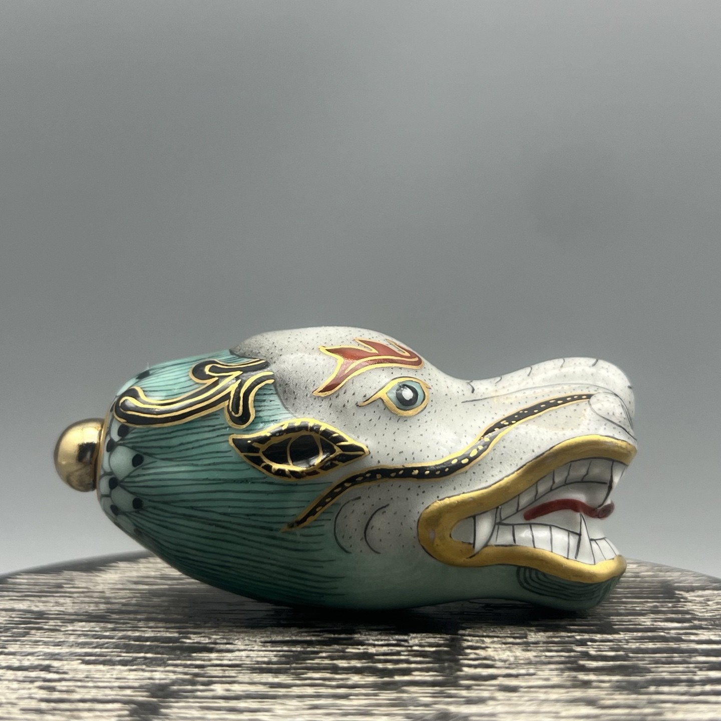 Collection Chinese Old Beijing Porcelain Carved Painted Dragon Exquisite Bottle