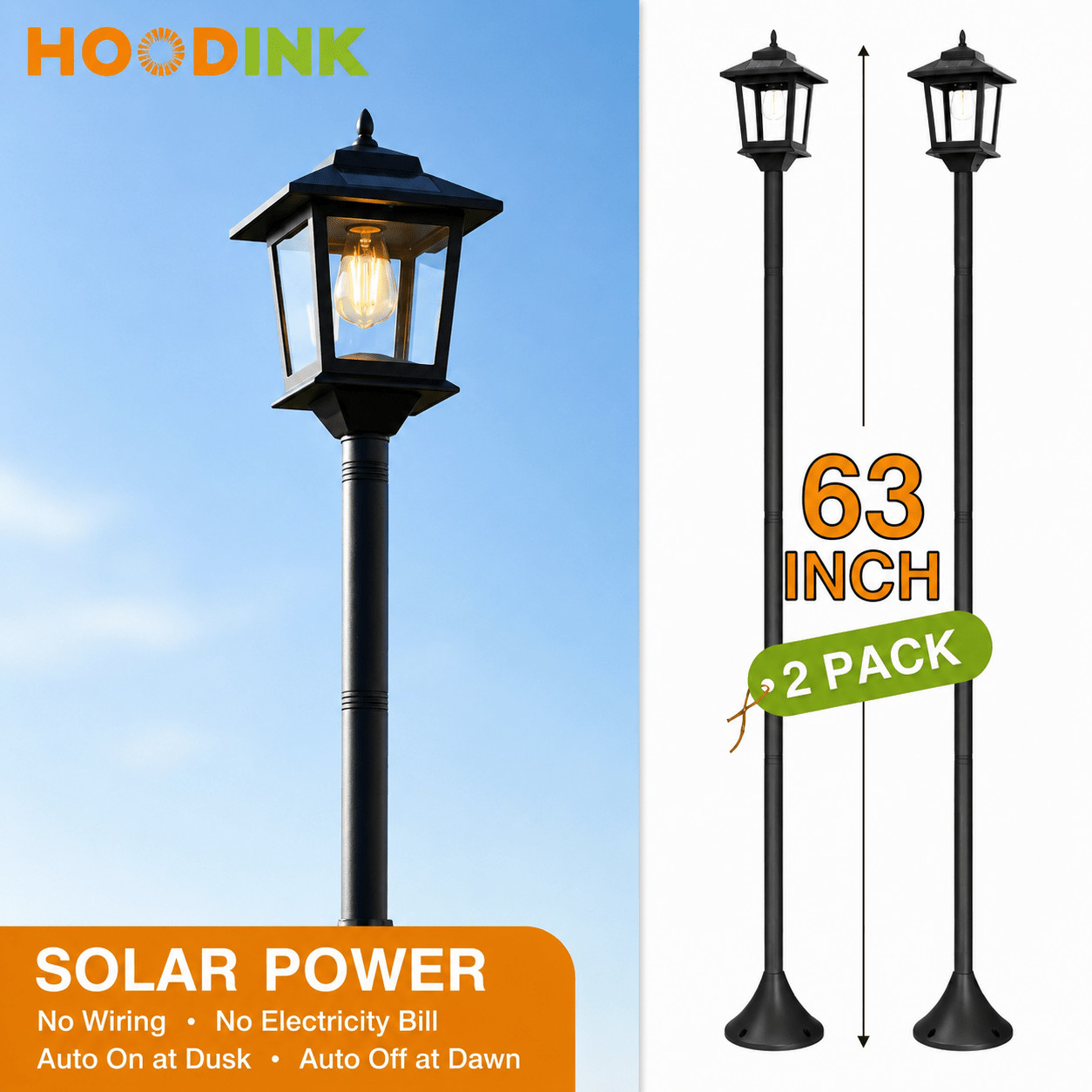 2 pcs Solar Lamp Post Lights Outdoor Garden Post Lantern Waterproof for Patio 2 pcs Solar Lamp Post Lights Outdoor Garden Post Lantern Waterproof for Patio