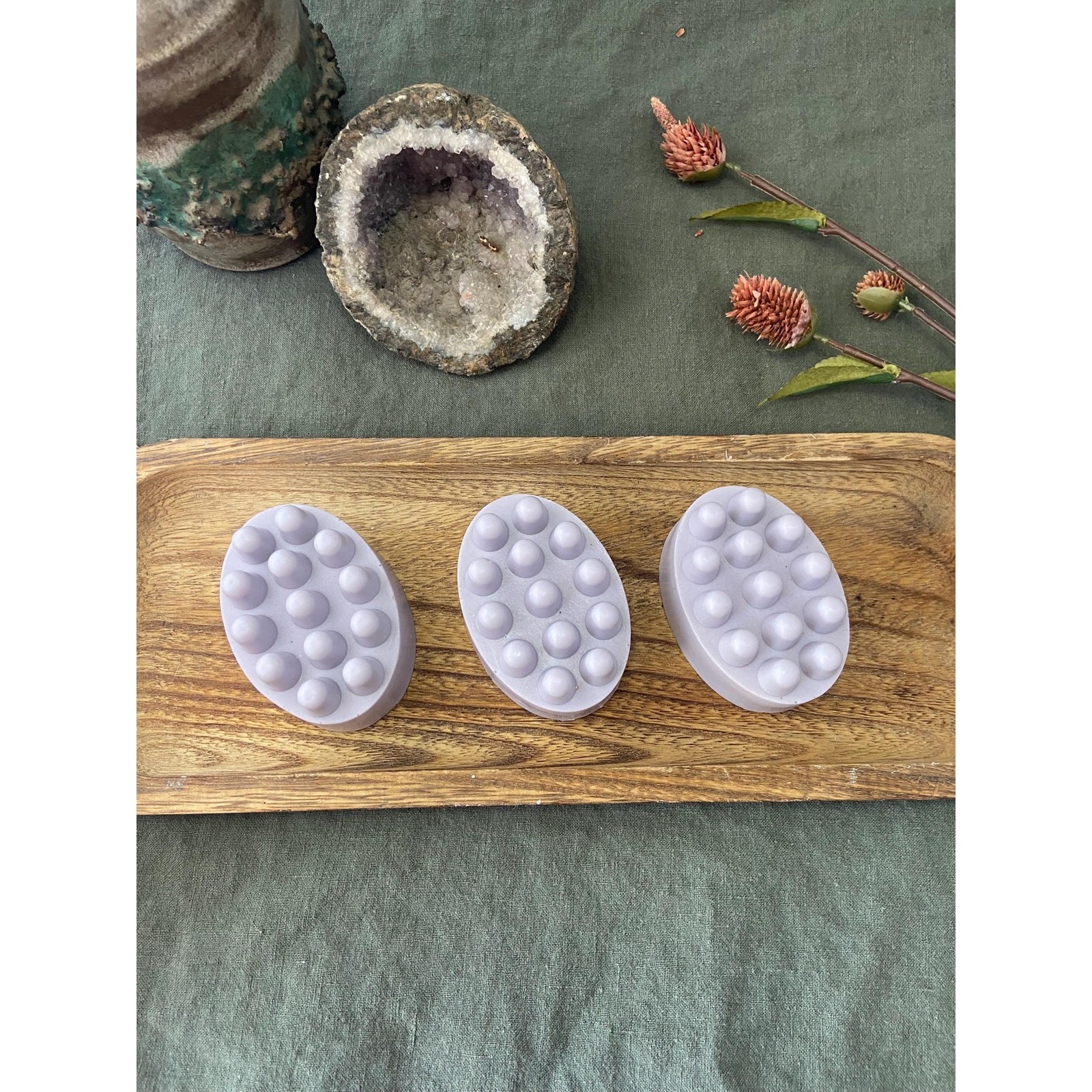 Midnight blackberry Vegan Herbal Massage Soap Bar, Spa Gift for Her