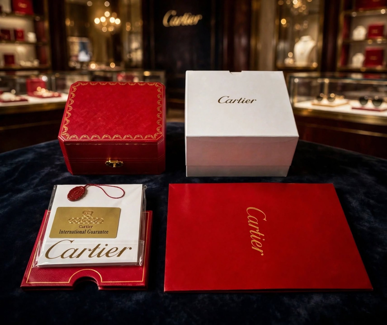 Authentic Cartier Watch Box Set 🟥 Pre-Owned 📦 Manual Card Tag & Bag | NO WATCH