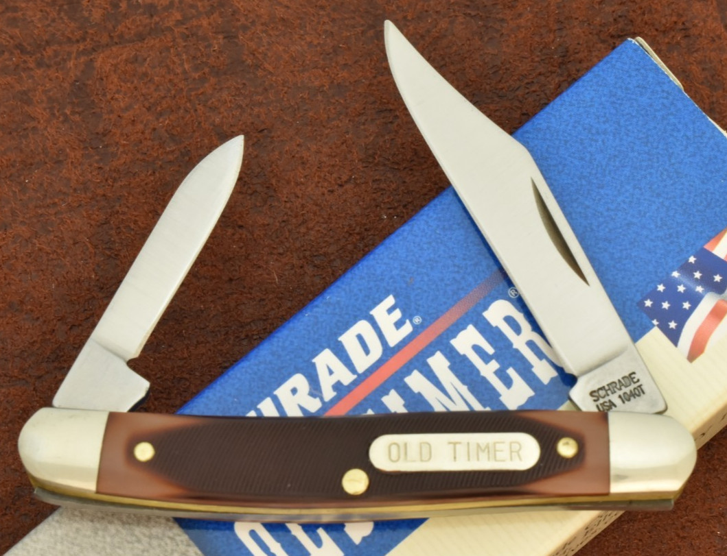 VINTAGE NOS SCHRADE USA MADE SAWCUT DELRIN OLD TIMER PEN KNIFE 104OT nice