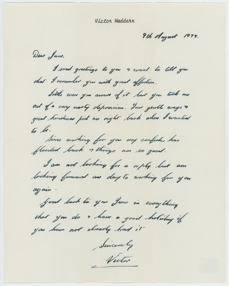 Victor Maddern English Actor Autographed Signed Letter AMCo COA 30115