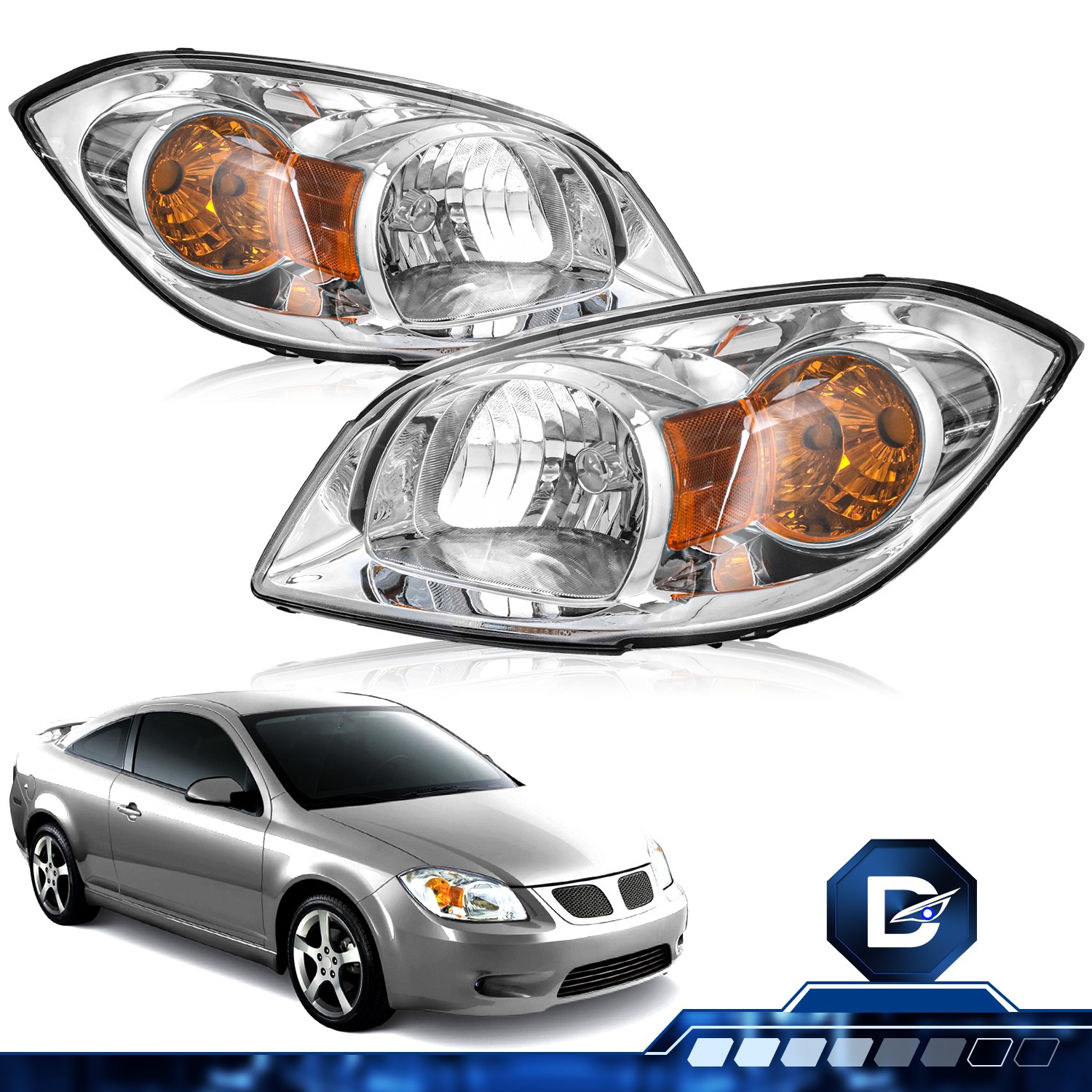  DriveForge For 2005-2010 Chevy Cobalt 07-10 Pontiac G5 05-06 Pursuit Headlights