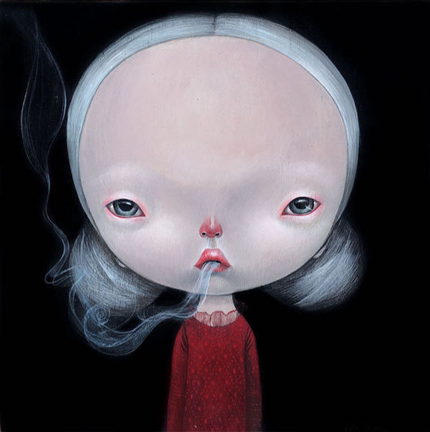 Original Oil Painting on Wood Panel by Dilka Bear (Nassyrova) - pop surrealism