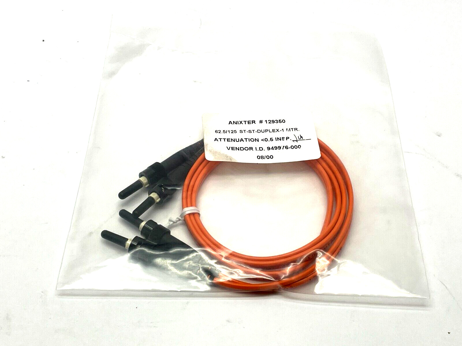 Anixter Compulink 129350 Fiber Jumper Patch Cord 2-Fiber 1m Length STCSTCD1