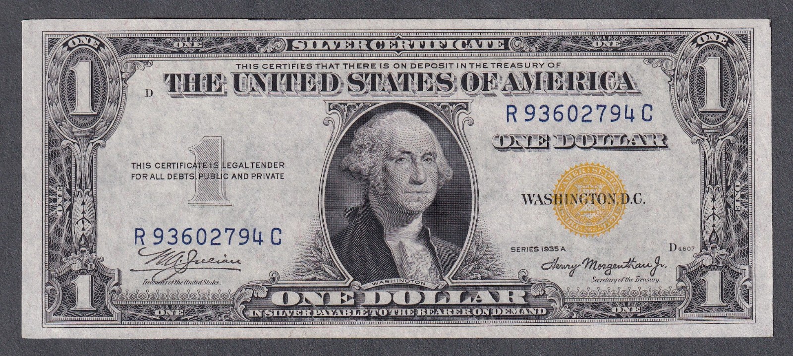 NORTH AFRICA 1935A $1 WWII EMERGENCY ISSUE Beautiful UNC Silver Certificate