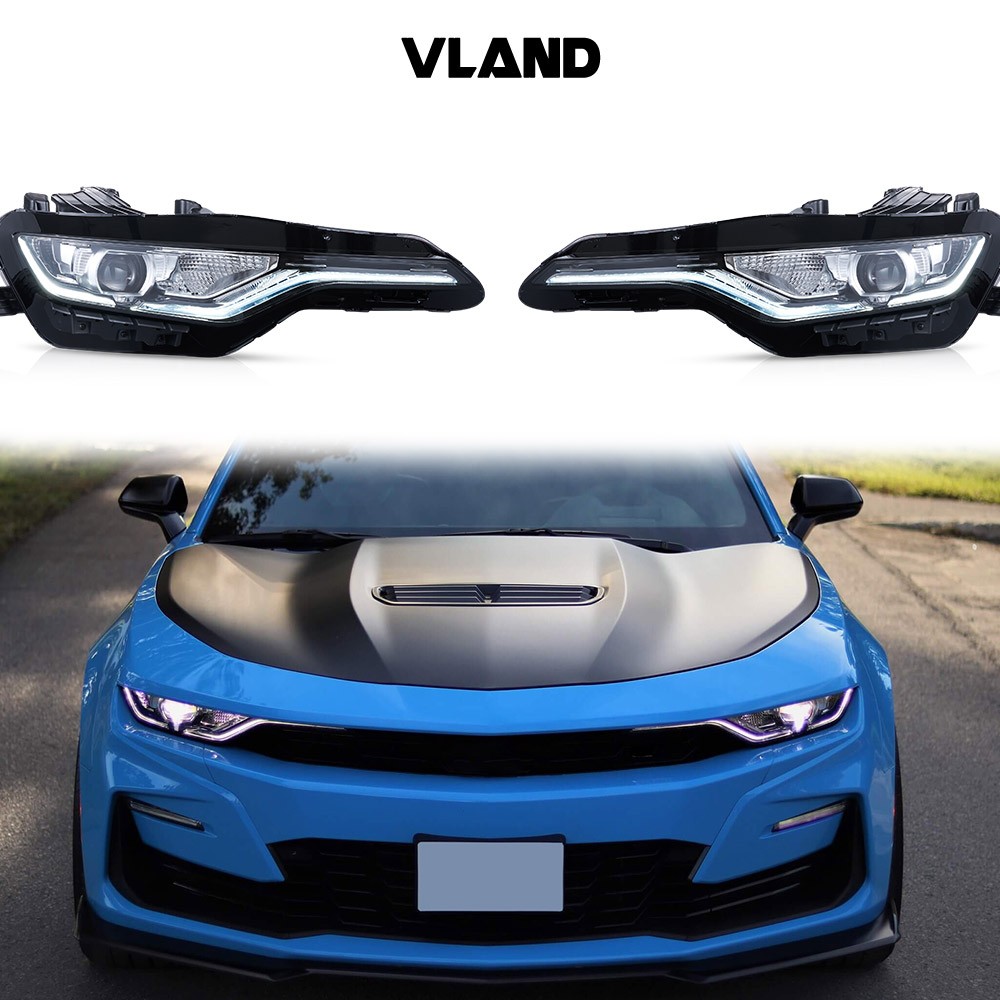Pair LED Projector Headlights For 2019-2024 Chevy Camaro RS|1SS|2SS Front Lamps