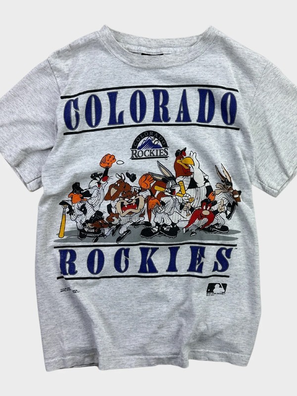 Colorado Rockies vtg Looney Tunes funny Graphic short sleeve T shirt NH11569